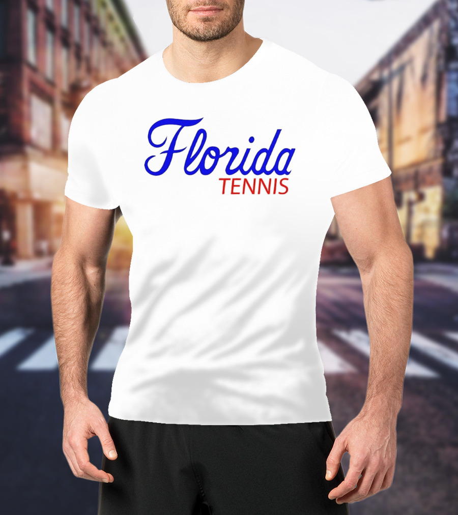Florida Tennis Bold Blue Red Script T-Shirt
