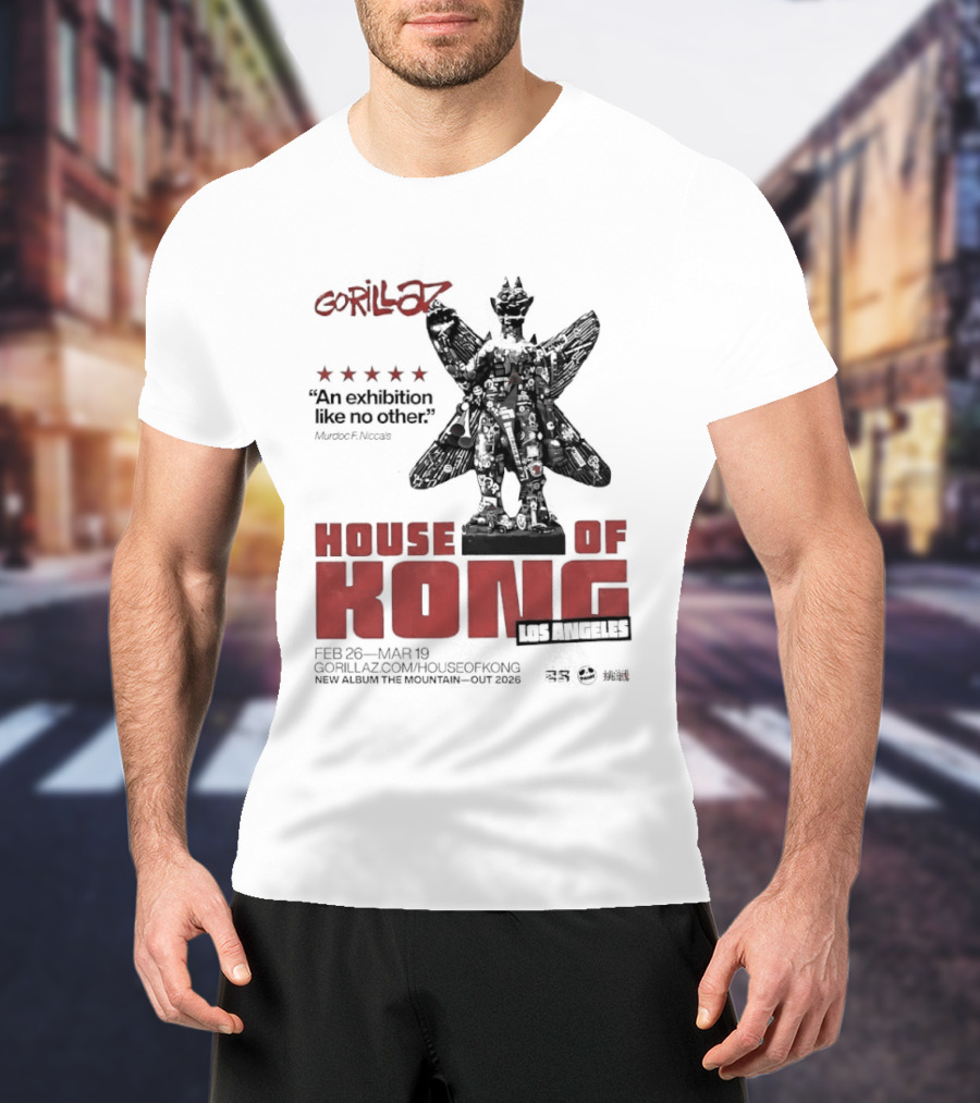 Gorillaz House Of Kong Los Angeles 2026 Feb 26 Mar 19 New Album The Mountain T-Shirt