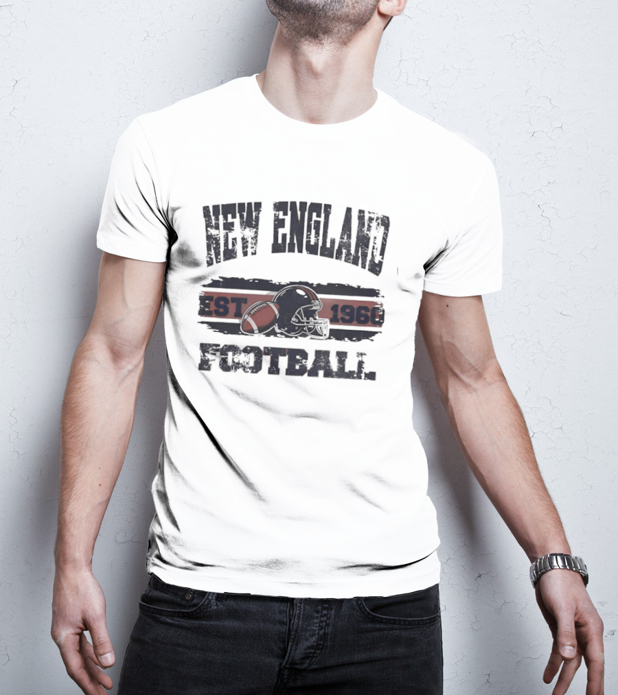 New England Patriots Football Est 1960 Helmet Ball Center T-Shirt