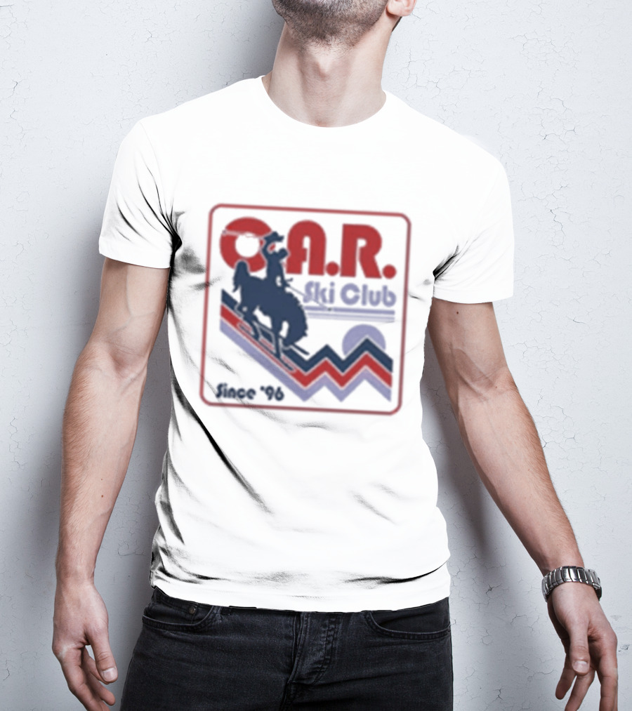 O.A.R. Ski Club Since 1996 Retro Design With Skier And Sun Motif T-Shirt