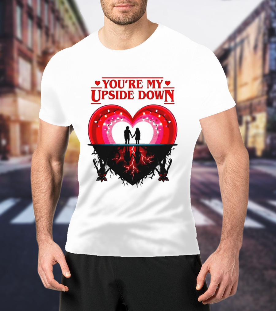You're My Upside Down Heart Silhouette Couples Romance T-Shirt
