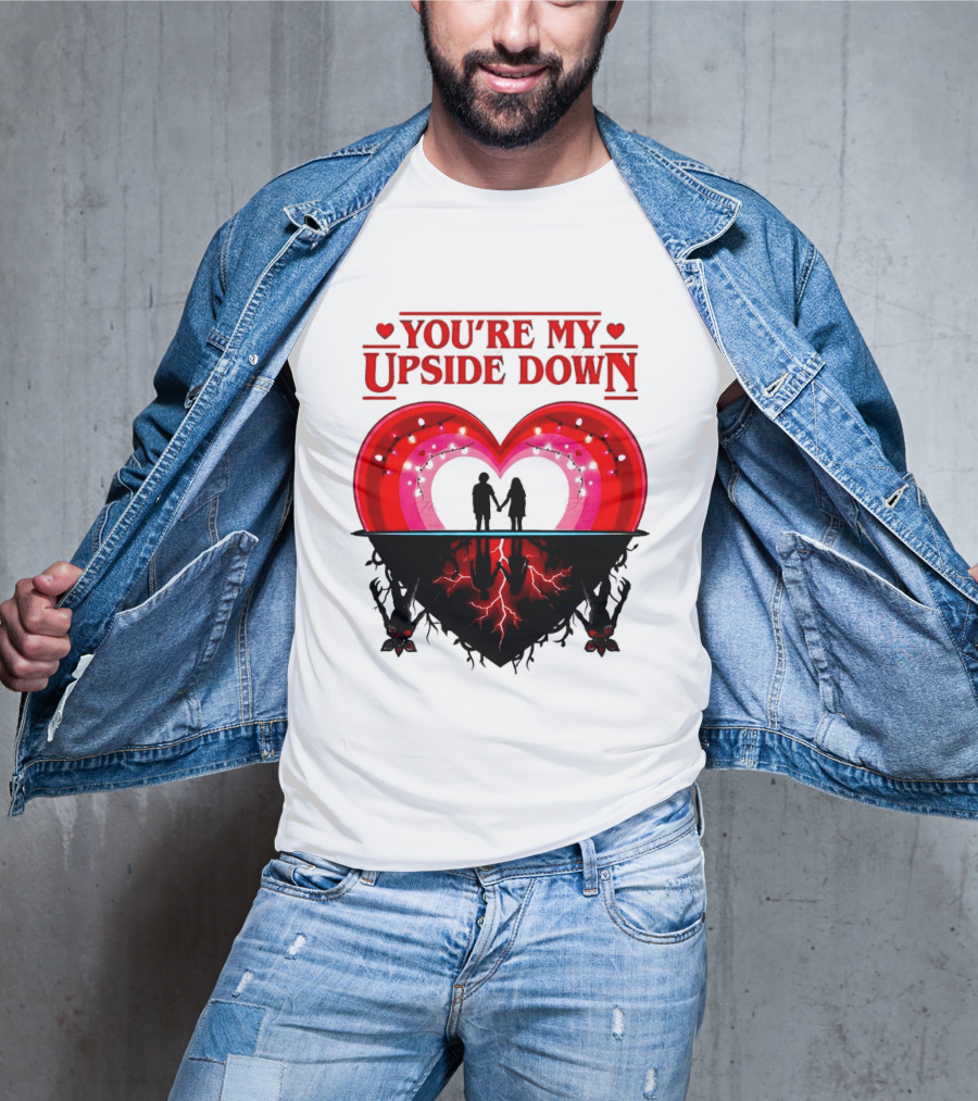 You're My Upside Down Heart Silhouette Couples Romance T-Shirt