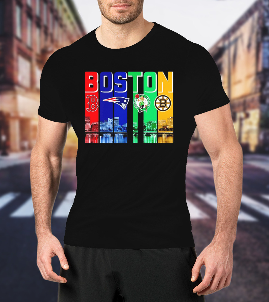 Boston Red Sox New England Patriots Celtics Bruins Mashup Sports Boston T-Shirt