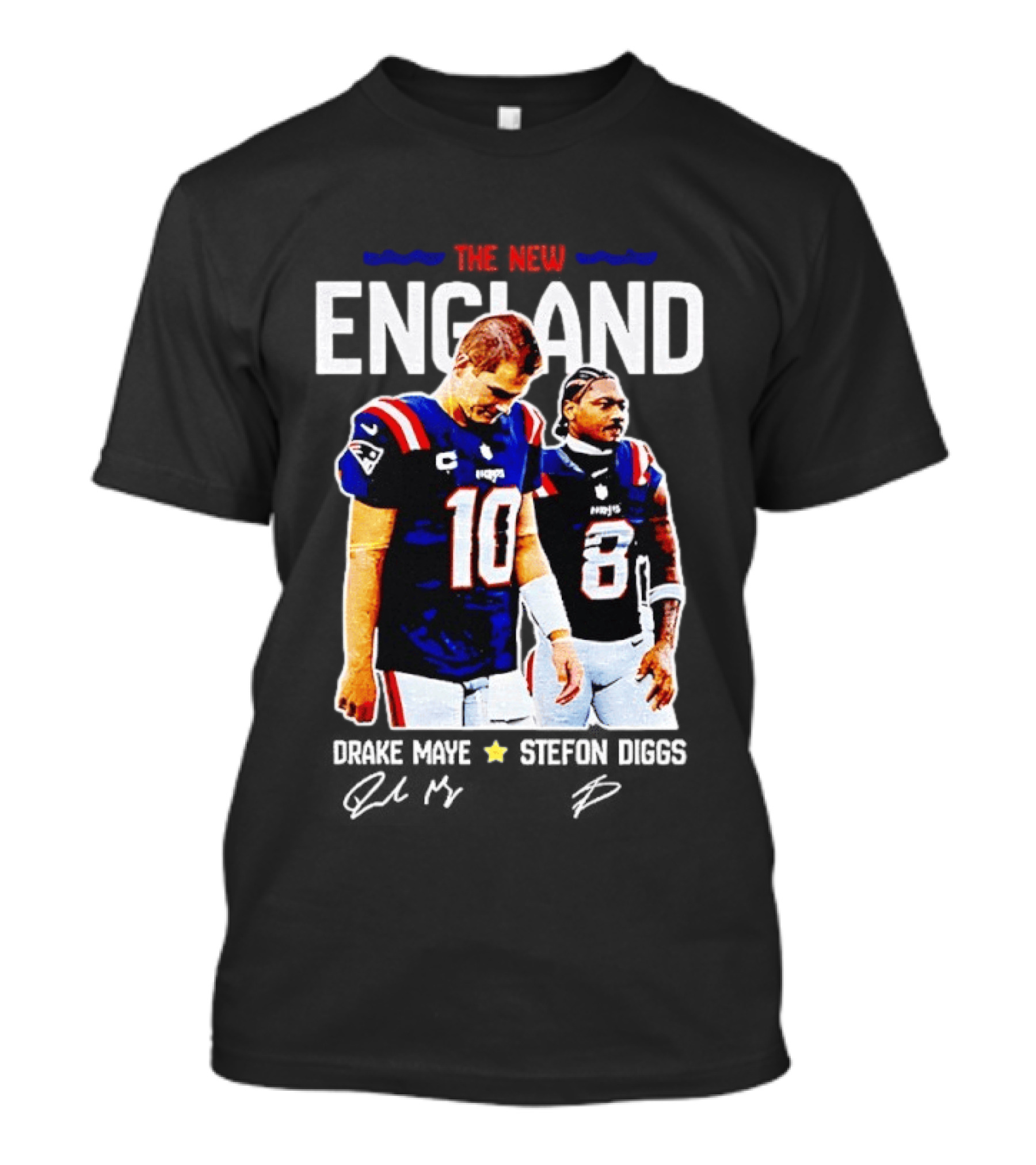 Drake Maye Stefon Diggs New England Football T-Shirt
