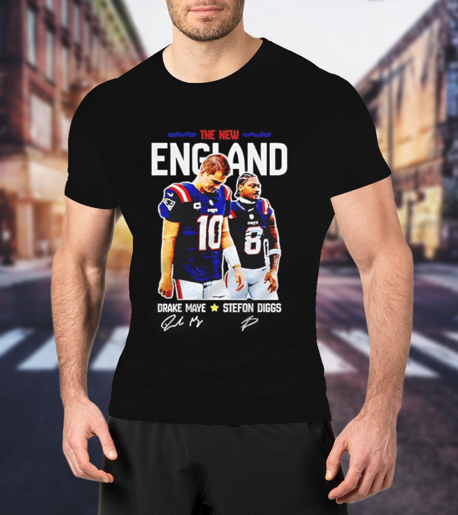 Drake Maye Stefon Diggs New England Football T-Shirt