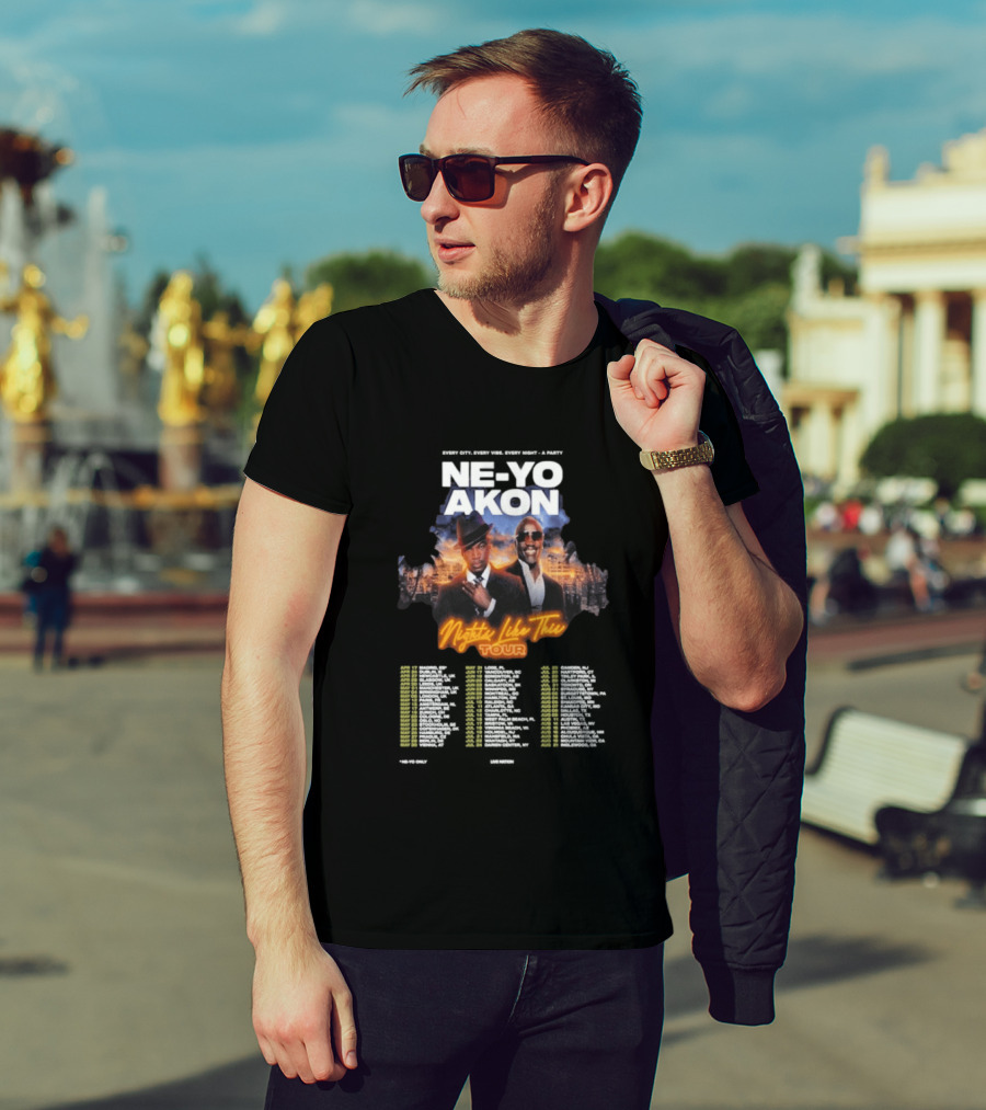 Ne Yo Akon Nights Like This Tour 2026 Dates City Skyline T-Shirt