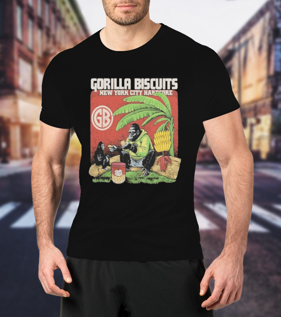 Gorilla Biscuits New York City Hardcore GB Logo Banana Tree Scene T-Shirt