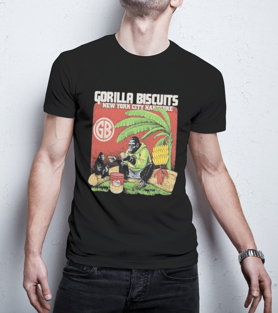 Gorilla Biscuits New York City Hardcore GB Logo Banana Tree Scene T-Shirt