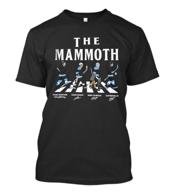 The Mammoth Guenther Cooley Vejmelka Keller Ice Hockey Abbey Road Signatures T-Shirt