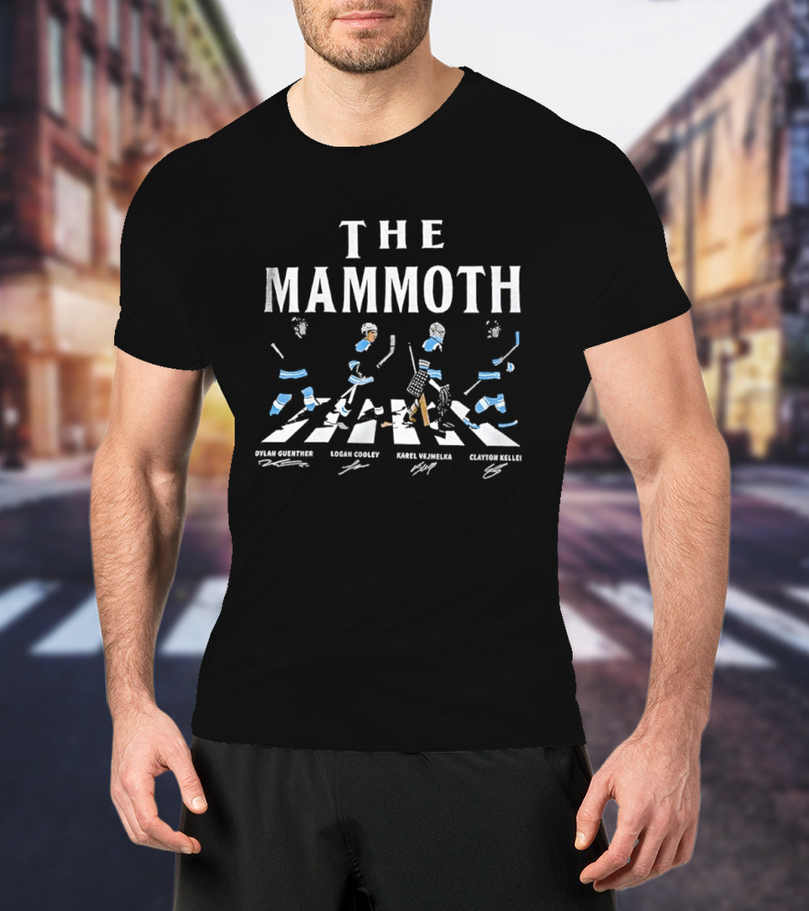 The Mammoth Guenther Cooley Vejmelka Keller Ice Hockey Abbey Road Signatures T-Shirt
