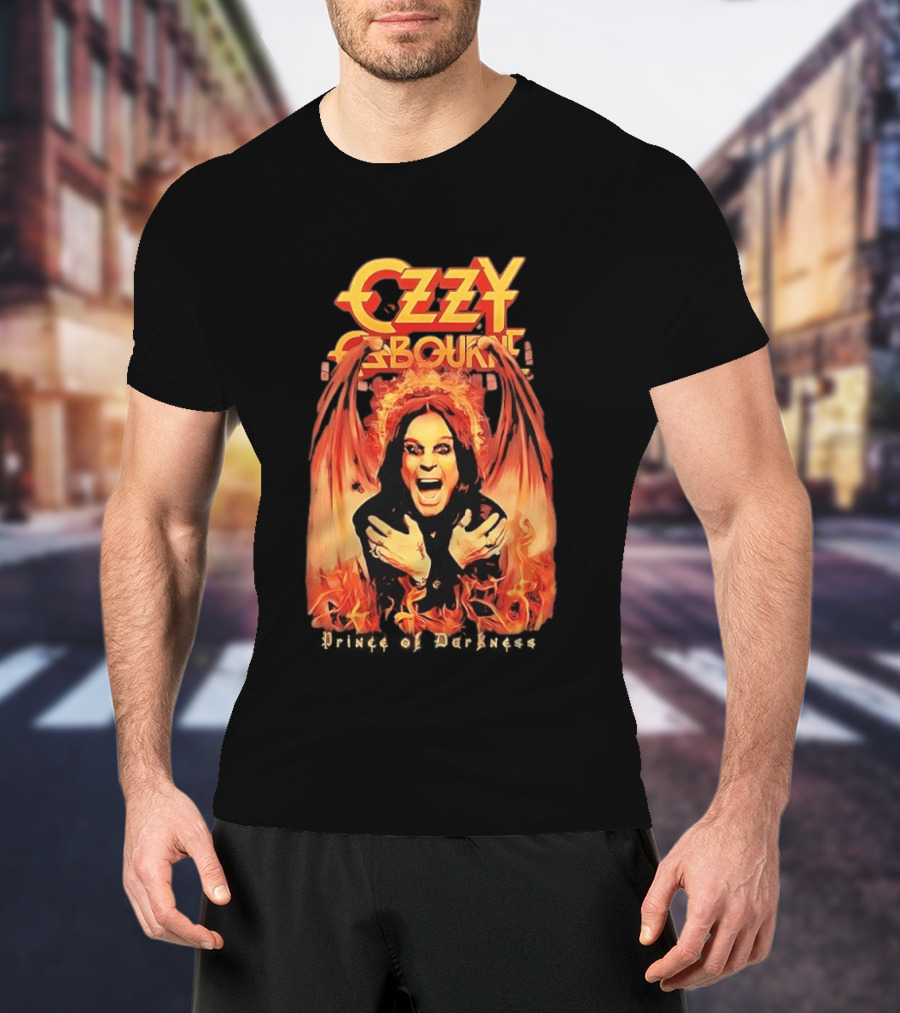 Ozzy Osbourne Flames Prince Of Darkness Fiery Wings T-Shirt