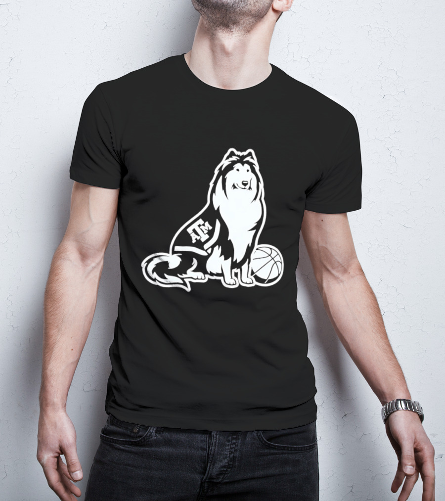 Texas A&M Reveille Basketball Mascot Aggies T-Shirt