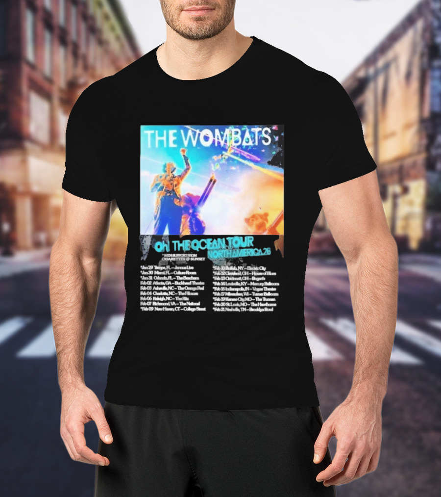 The Wombats Oh The Ocean Tour North America 2026 Dates T-Shirt