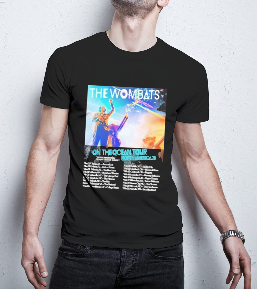The Wombats Oh The Ocean Tour North America 2026 Dates T-Shirt