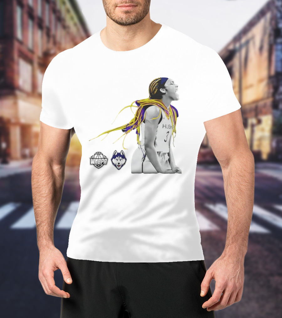 Aaliyah Edwards UConn Huskies WNBPA Athlete With Vibrant Hair T-Shirt