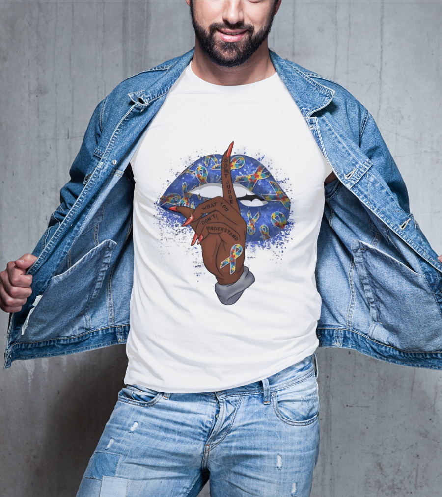 Love Support Acceptance Don't Judge What You Don't Understand Autism Awareness Ribbon T-Shirt