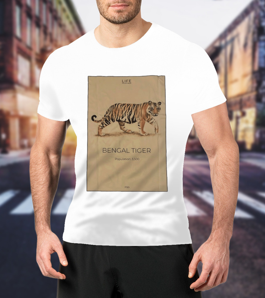 Life Collections Bengal Tiger Population 3,500 1st Ed T-Shirt