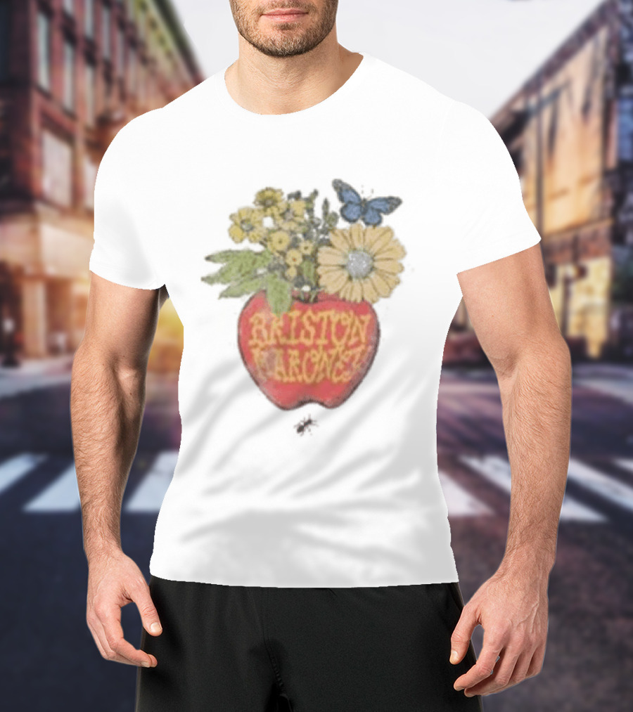 Briston Maroney Apple Flowers And Butterfly T-Shirt