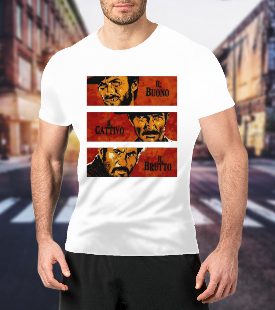 IL Buono IL Brutto IL Cattivo Spaghetti Western Iconic Characters T-Shirt