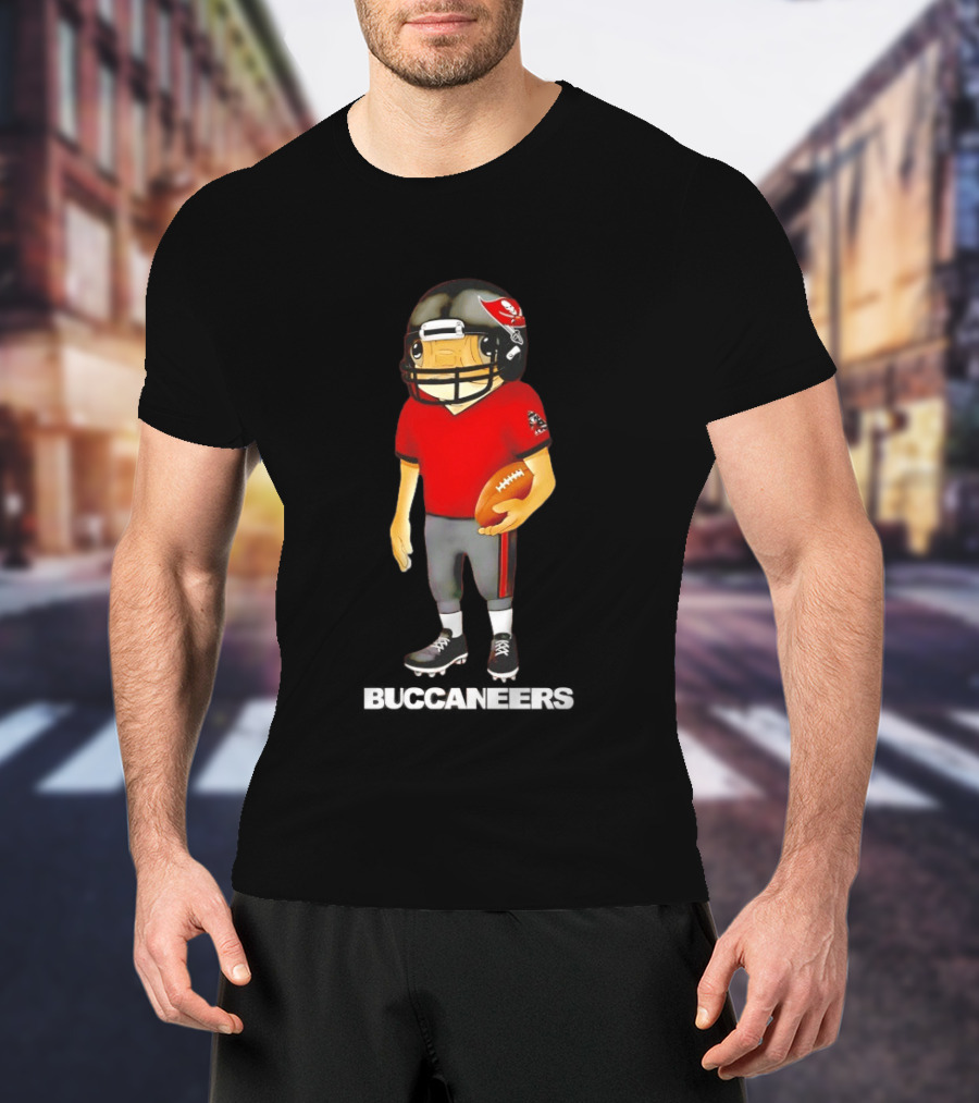 Bad Bunny X Tampa Bay Buccaneers Football Character With Helmet And Jersey T-Shirt