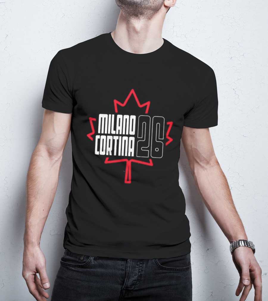 Canada Maple Leaf Milano Cortina 26 Hockey Concept T-Shirt