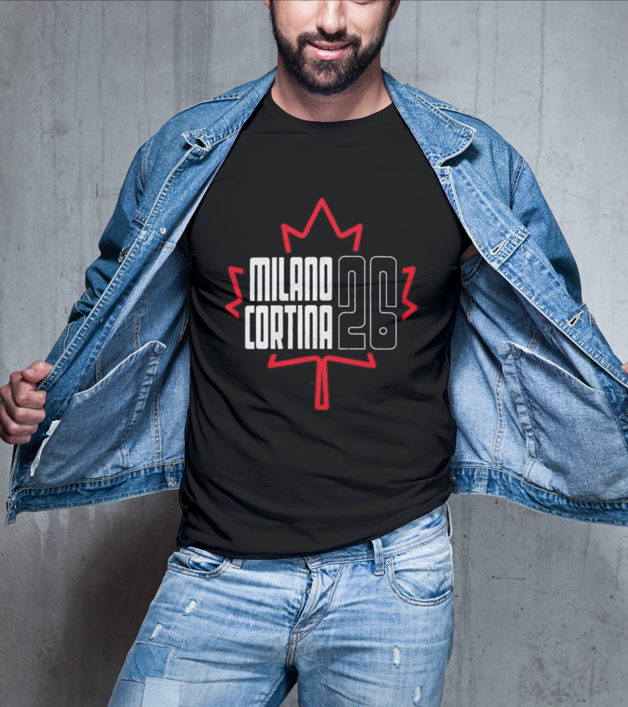 Canada Maple Leaf Milano Cortina 26 Hockey Concept T-Shirt