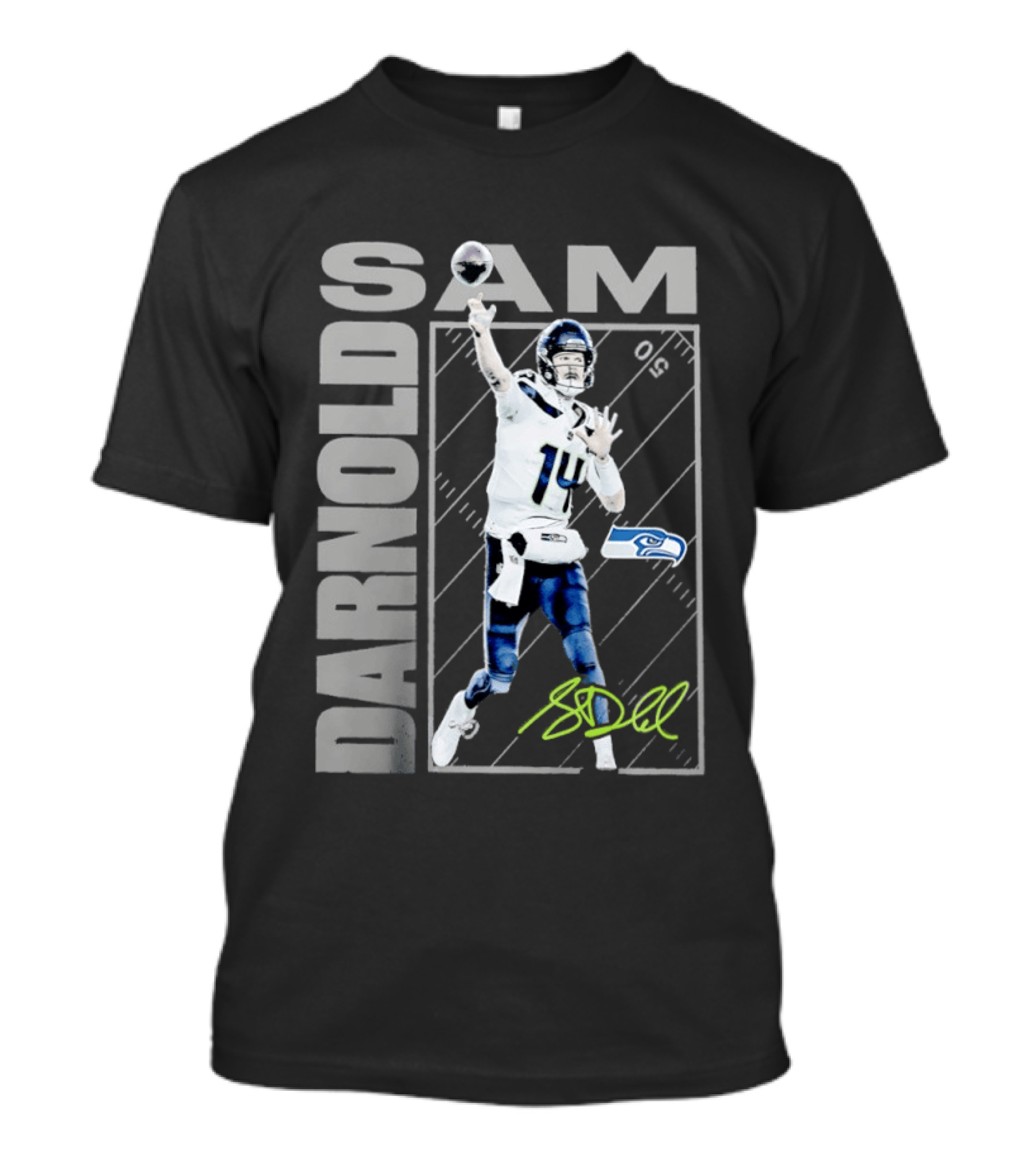 Darnold SAM Seattle Seahawks 14 Football Player Action T-Shirt