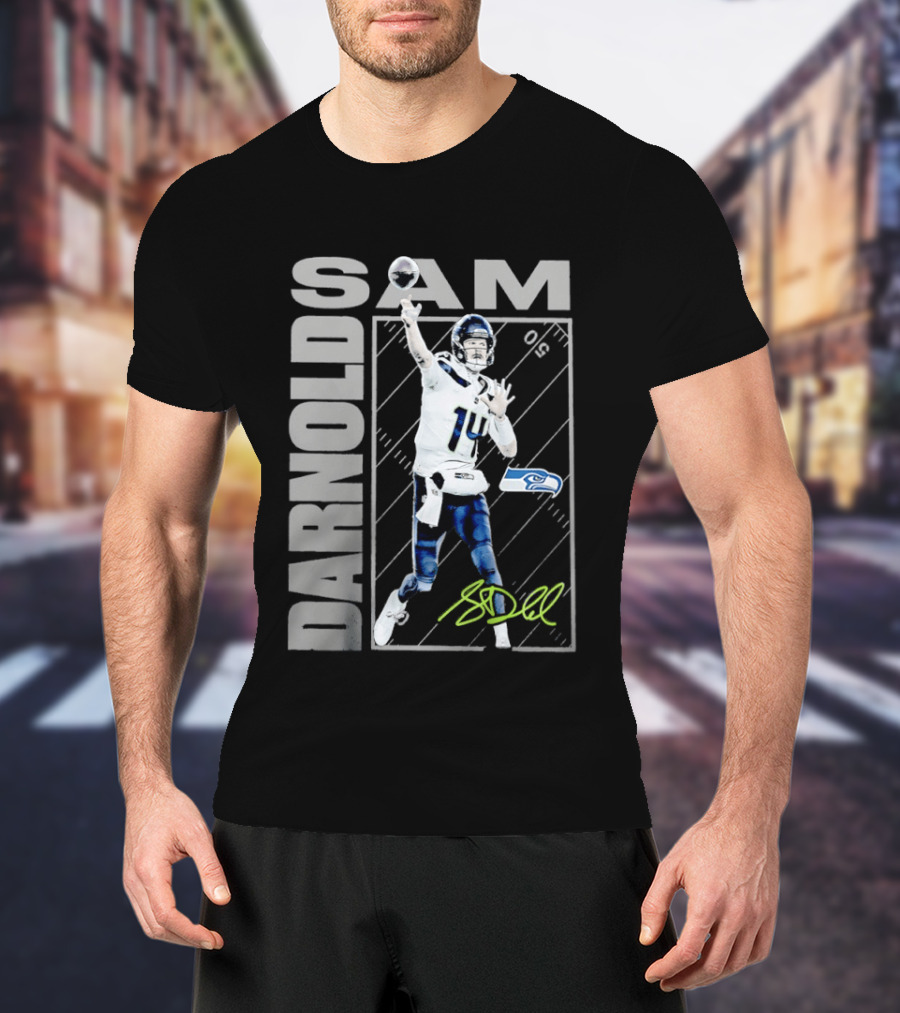 Darnold SAM Seattle Seahawks 14 Football Player Action T-Shirt