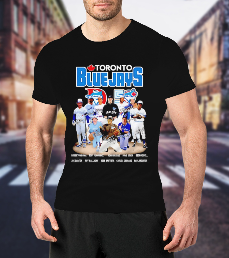 Toronto Blue Jays Alomar Fernandez Olerud Stieb Bell Carter Halladay Bautista Delgado Molitor Signatures MLB Legends T-Shirt