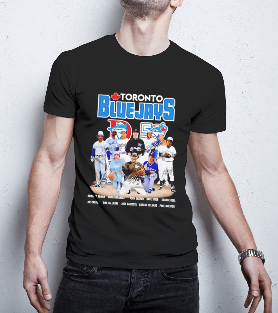 Toronto Blue Jays Alomar Fernandez Olerud Stieb Bell Carter Halladay Bautista Delgado Molitor Signatures MLB Legends T-Shirt