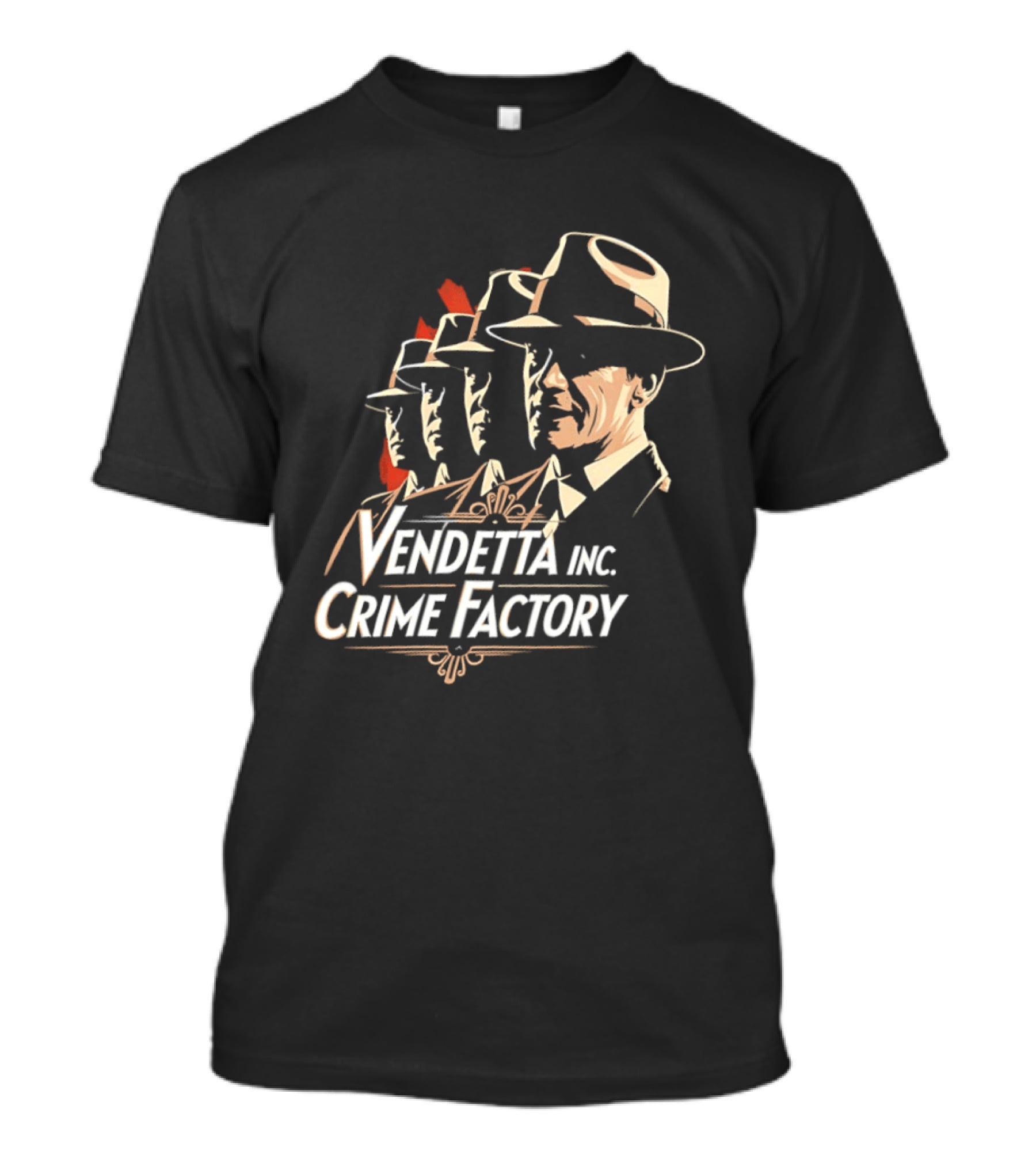 Vendetta Inc Crime Factory Classic Mafia Fedora T-Shirt