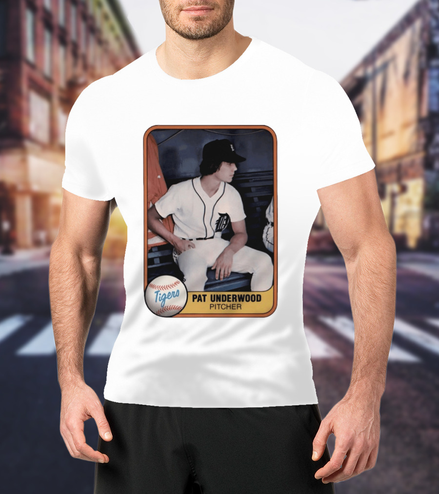 Tigers Pat Underwood Pitcher Baseball Card T-Shirt