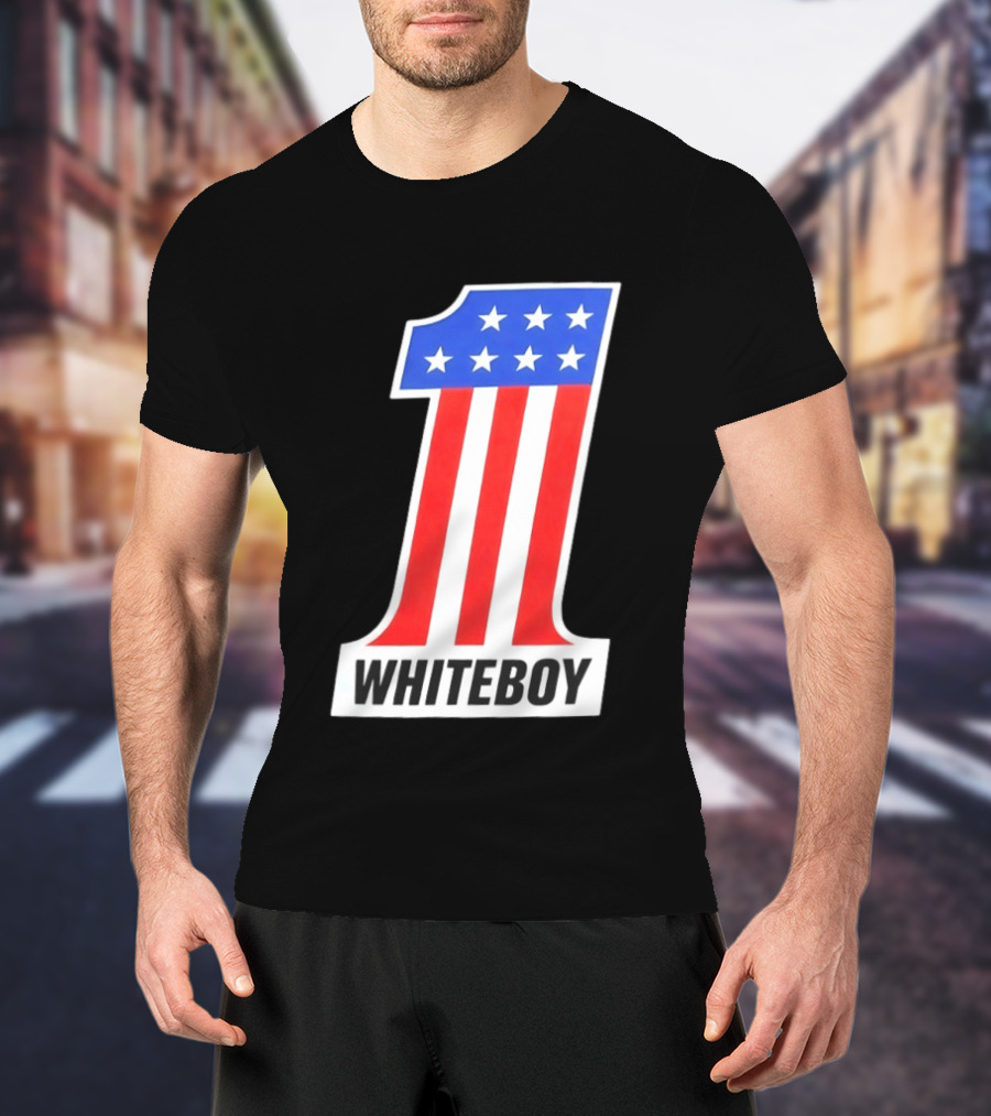 Number 1 Whiteboy Stars Stripes USA Flag T-Shirt