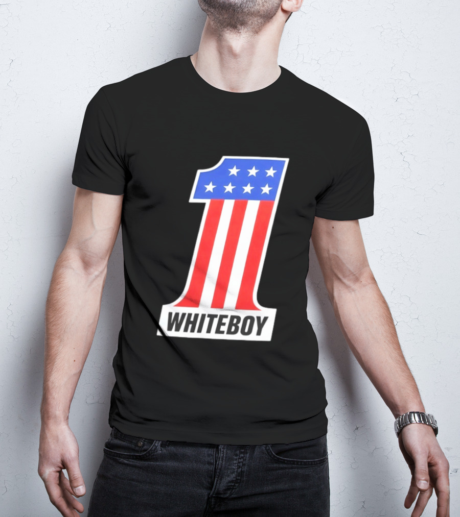 Number 1 Whiteboy Stars Stripes USA Flag T-Shirt