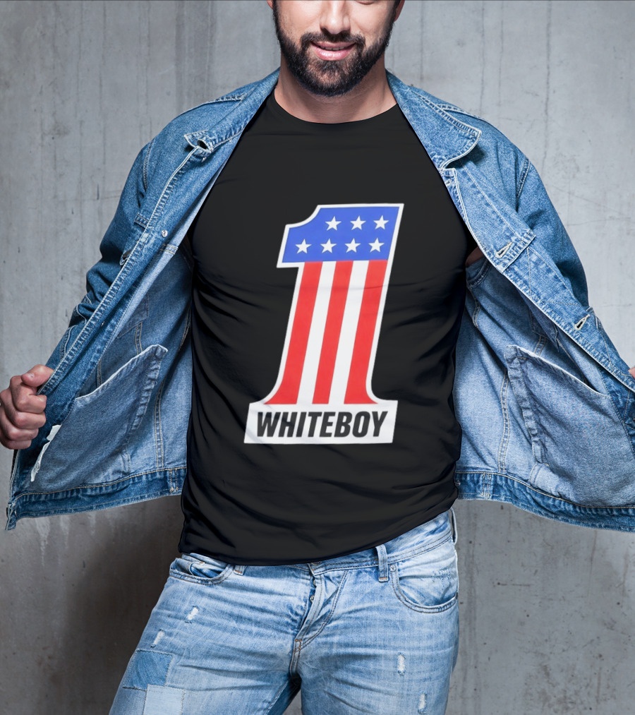 Number 1 Whiteboy Stars Stripes USA Flag T-Shirt