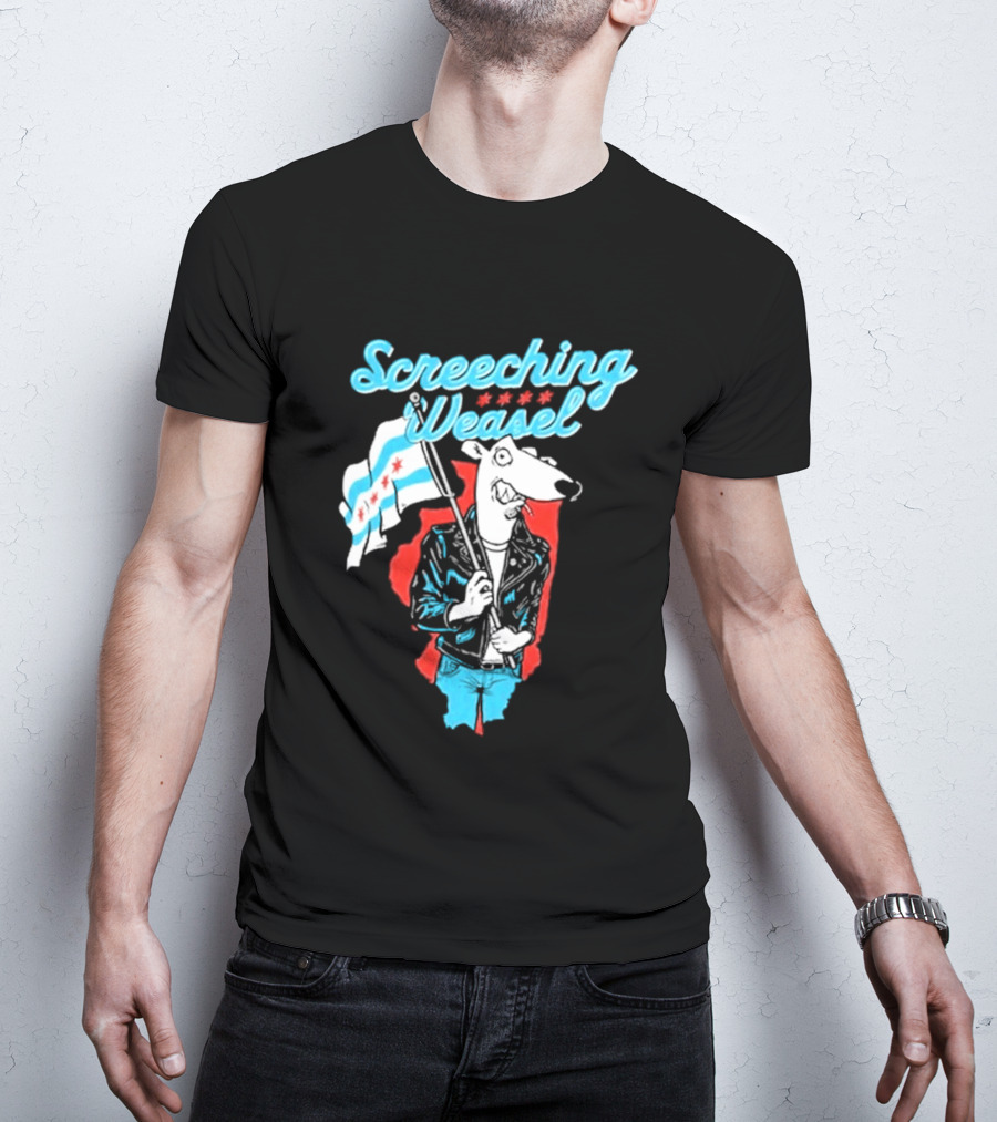 Screeching Weasel Chicago Flag Punk T-Shirt