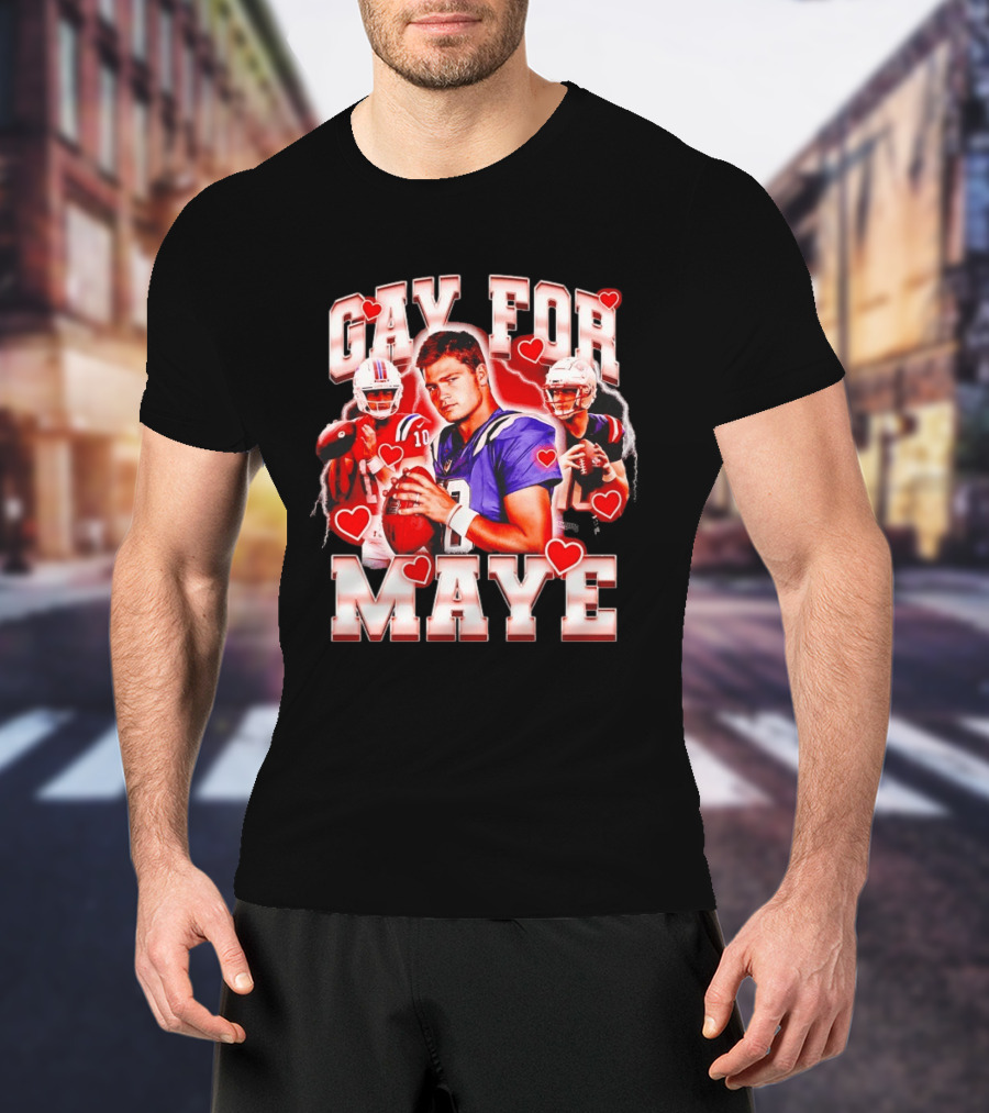 Gay For Maye Football Hearts Player T-Shirt