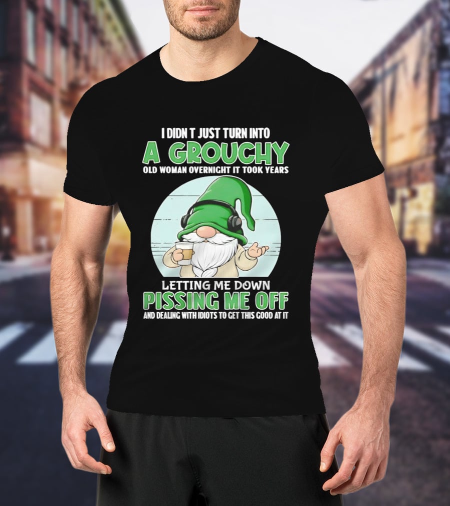 I Didn't Just Turn Into A Grouchy Old Woman Overnight Gnome Letting Me Down Pissing Me Off T-Shirt