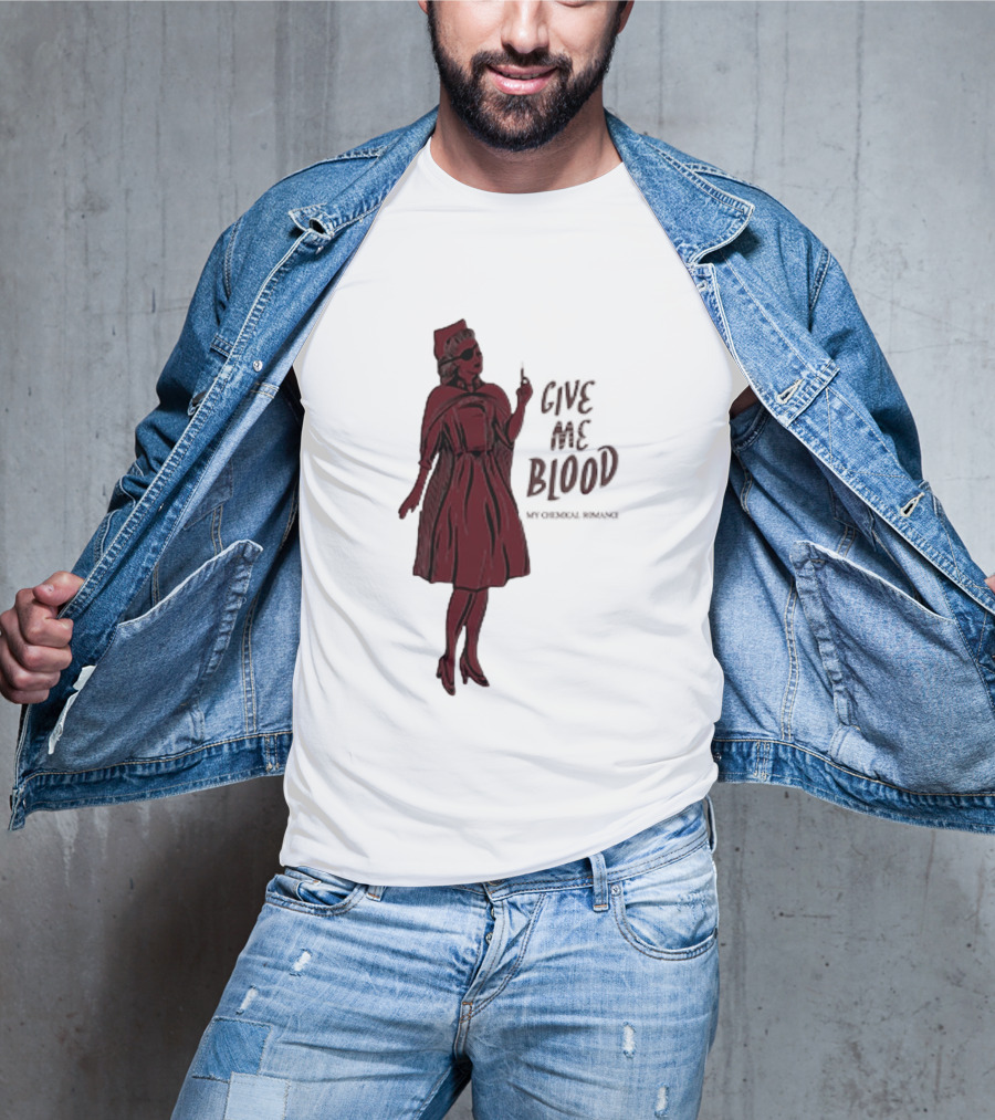 Give Me Blood Gothic Nurse Horror Halloween Costume T-Shirt