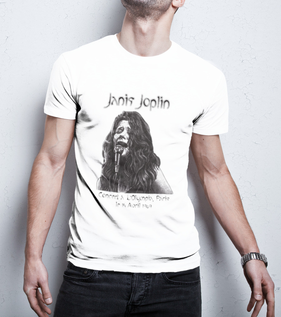 Janis Joplin Olympia Paris Concert Live Performance 1970s T-Shirt