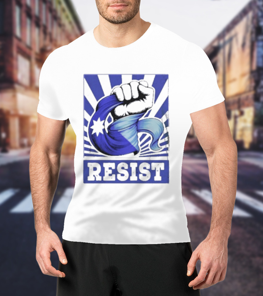 Minnesota Resist ICE Out Blue Fist Star T-Shirt