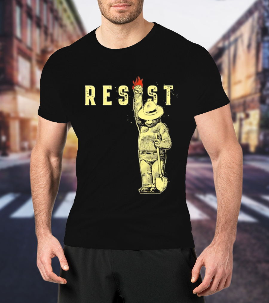 Protect Our National Parks Bear Resist Fist Fire Shovel T-Shirt