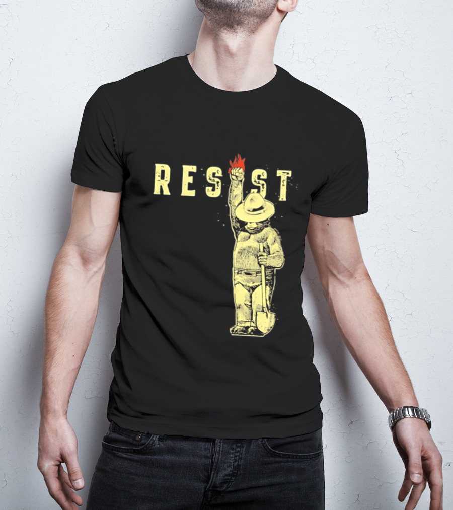 Protect Our National Parks Bear Resist Fist Fire Shovel T-Shirt