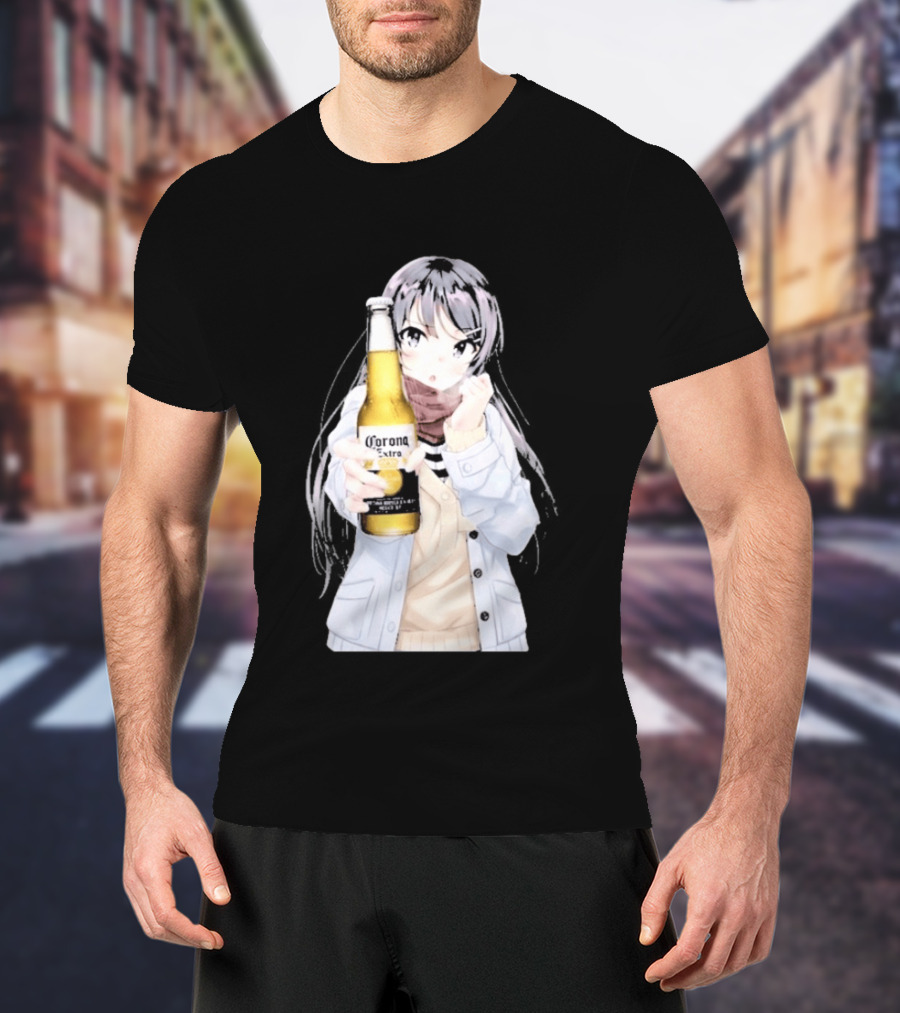 Corona Extra Anime Waifu Rabbit Beer Fusion T-Shirt