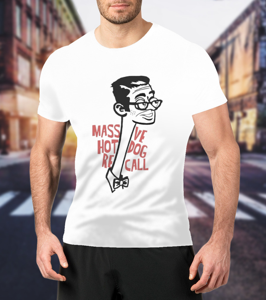 Massive Hot Dog Recall Bowtie Character Sketch T-Shirt