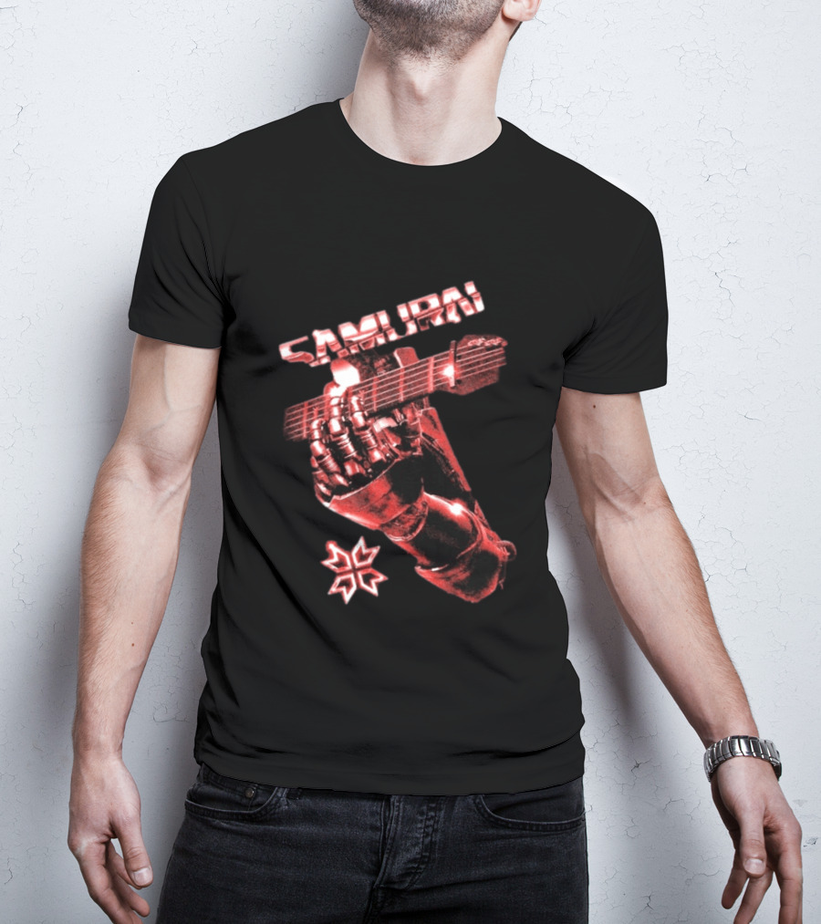 Samurai Cyberpunk 2077 Metallic Hand Guitar T-Shirt