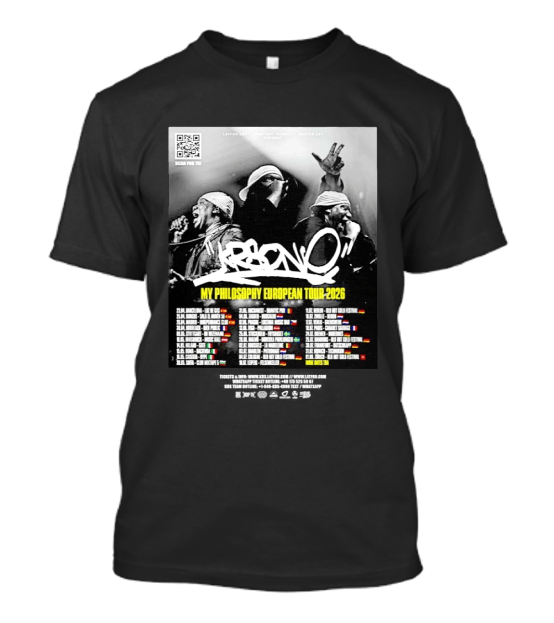 KRS One My Philosophy European Tour 2026 Dates And Locations T-Shirt