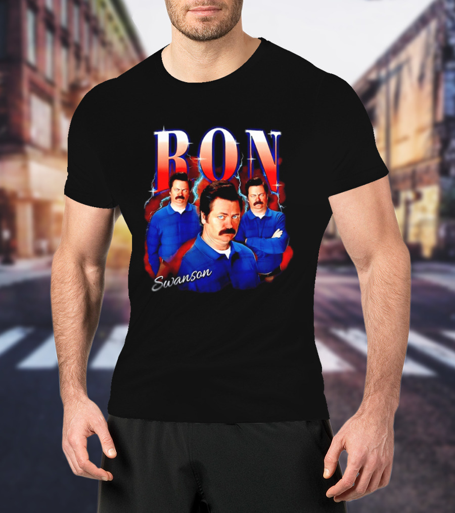 Parks And Recreation Ron Swanson Hearthrob Character Collage T-Shirt