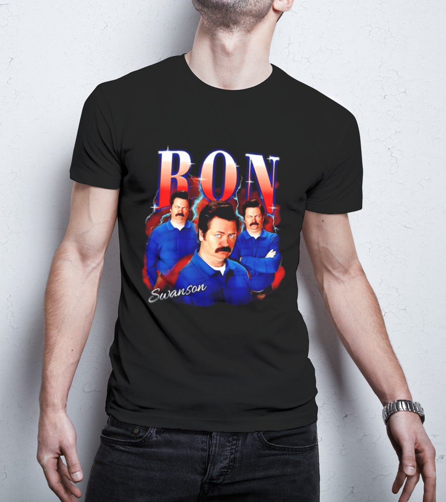 Parks And Recreation Ron Swanson Hearthrob Character Collage T-Shirt