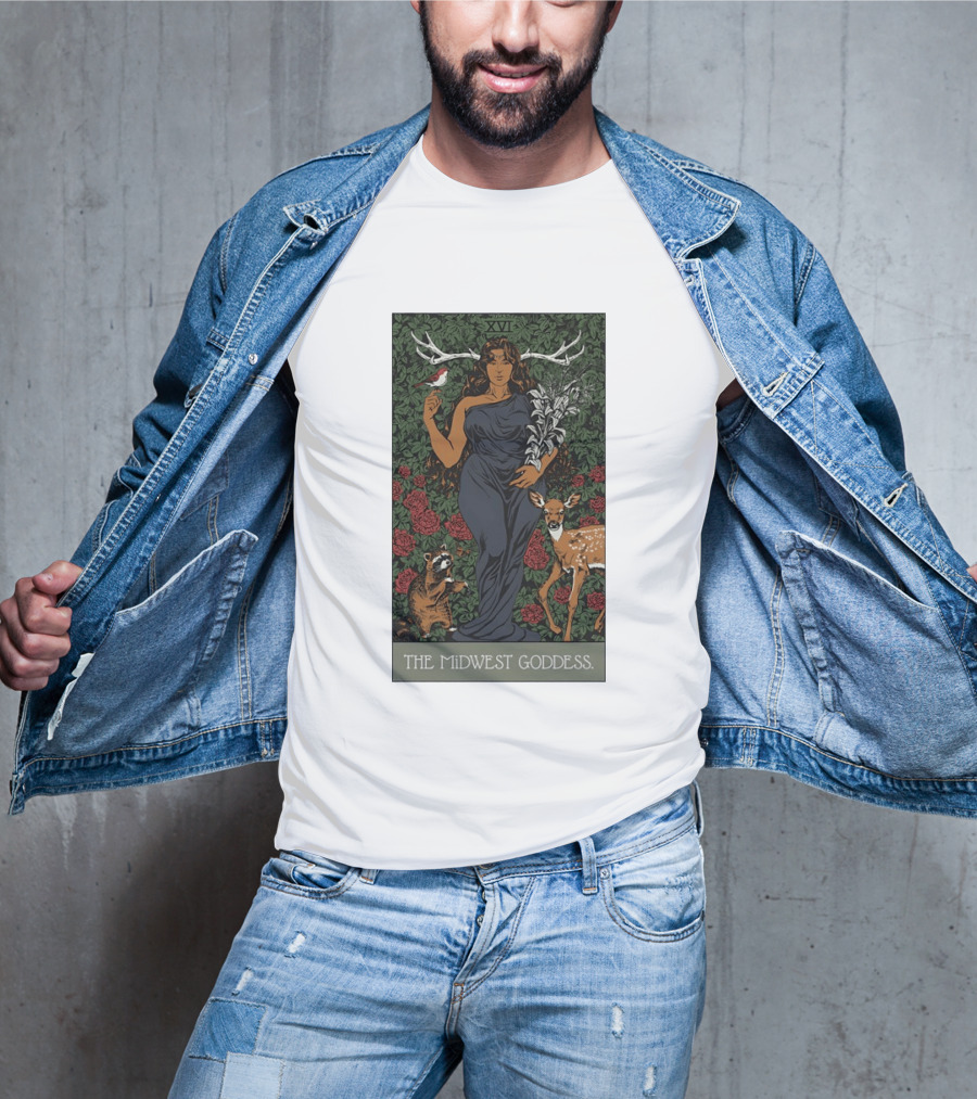 The Midwest Goddess XVI Antlered Deity With Nature T-Shirt